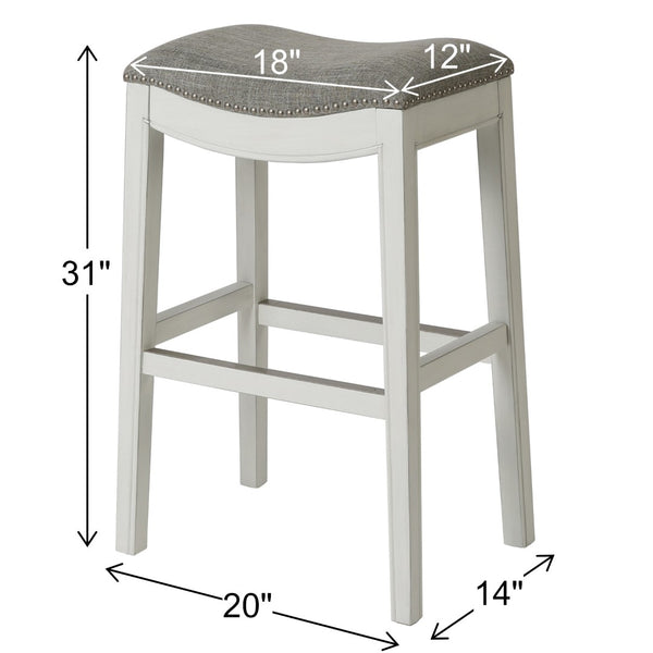 HomeRoots 31" Light Gray Upholstered Backless Bar Chair with Solid Wood Frame - Modern Comfort & Style 379937
