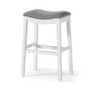 HomeRoots 31" Light Gray Upholstered Backless Bar Chair with Solid Wood Frame - Modern Comfort & Style 379937