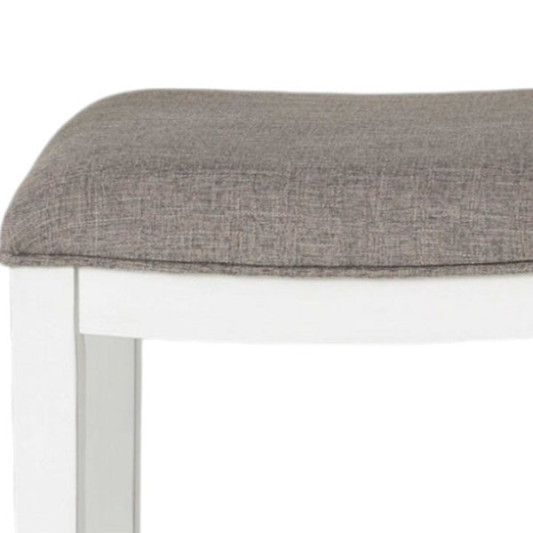 HomeRoots 49" Elegant Three-Piece White Wood Bar Set with Cushioned Stools for Modern Farmhouse Charm 379939