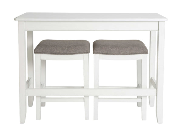 Homeroots 49" Three Piece White Rectangular Solid And Manufactured Wood Bar Table   379939