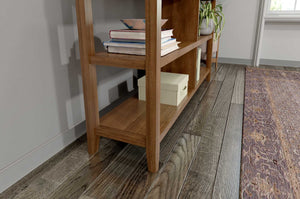 HomeRoots Brown Solid Wood Double Bookcase – Elegant, Space-Saving Storage for Books & Decor in Any Room 379940