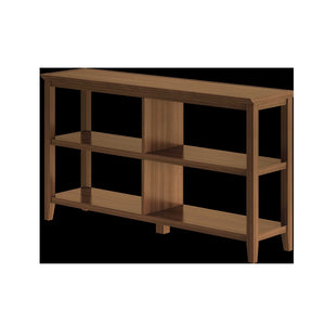 HomeRoots Brown Solid Wood Double Bookcase – Elegant, Space-Saving Storage for Books & Decor in Any Room 379940