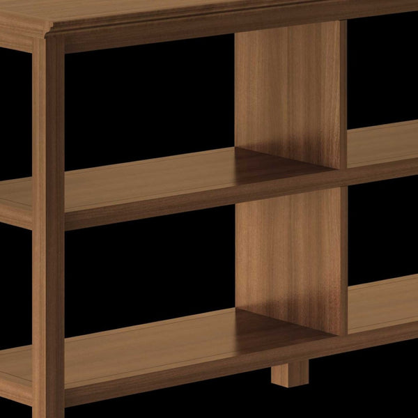 HomeRoots Brown Solid Wood Double Bookcase – Elegant, Space-Saving Storage for Books & Decor in Any Room 379940
