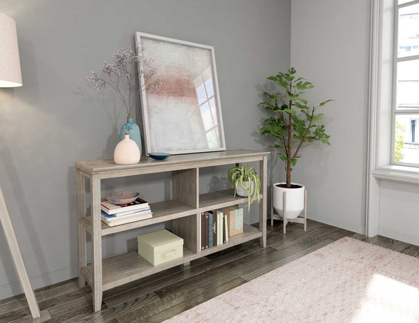 Homeroots 30" Bookcase With 2 Shelves In Washed Grey   379941