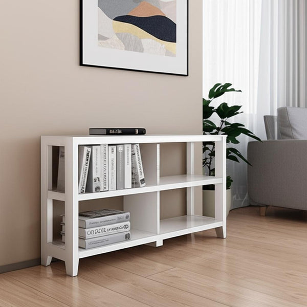 HomeRoots 30" White Wood Bookcase with Two Shelves - Stylish Storage Solution for Any Room, Easy Assembly! 379942