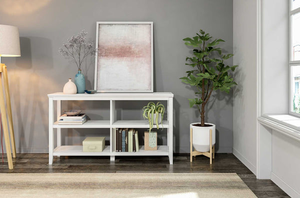 HomeRoots 30" White Wood Bookcase with Two Shelves - Stylish Storage Solution for Any Room, Easy Assembly! 379942