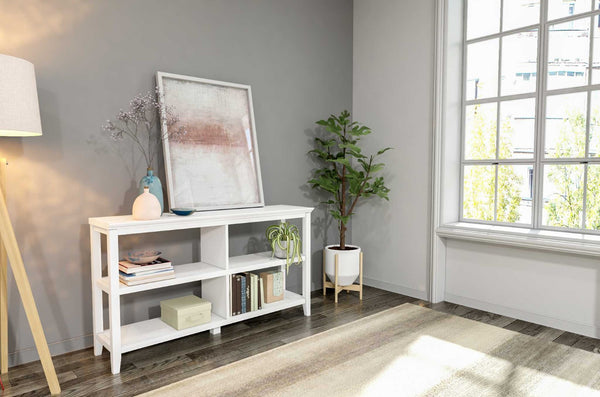 HomeRoots 30" White Wood Bookcase with Two Shelves - Stylish Storage Solution for Any Room, Easy Assembly! 379942