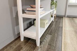 HomeRoots 30" White Wood Bookcase with Two Shelves - Stylish Storage Solution for Any Room, Easy Assembly! 379942