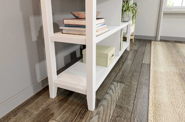 HomeRoots 30" White Wood Bookcase with Two Shelves - Stylish Storage Solution for Any Room, Easy Assembly! 379942