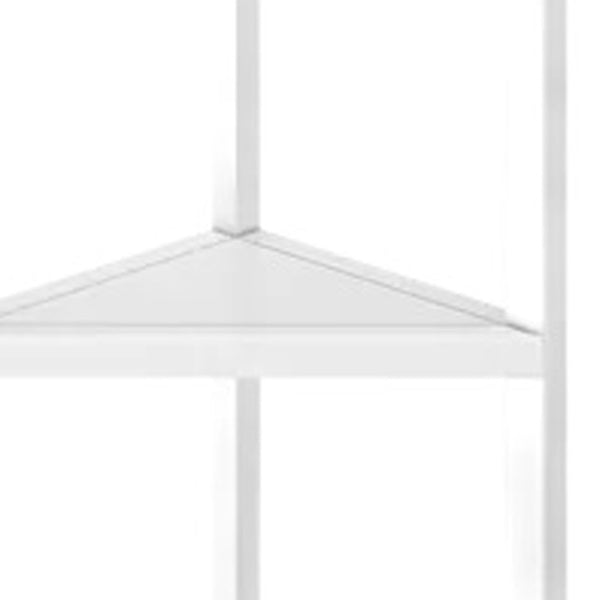 HomeRoots White Solid Wood Corner Bookcase – Stylish Space-Saving Storage Solution for Modern Homes & Offices 379944