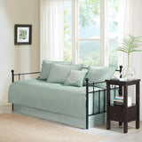 Madison Park Quebec Transitional 6 Piece Reversible Daybed Cover Set MP13-3979 Seafoam