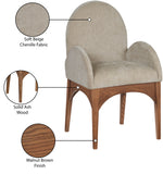 Waldorf Beige Chenille Fabric Dining Chair 379Beige-AC Meridian Furniture