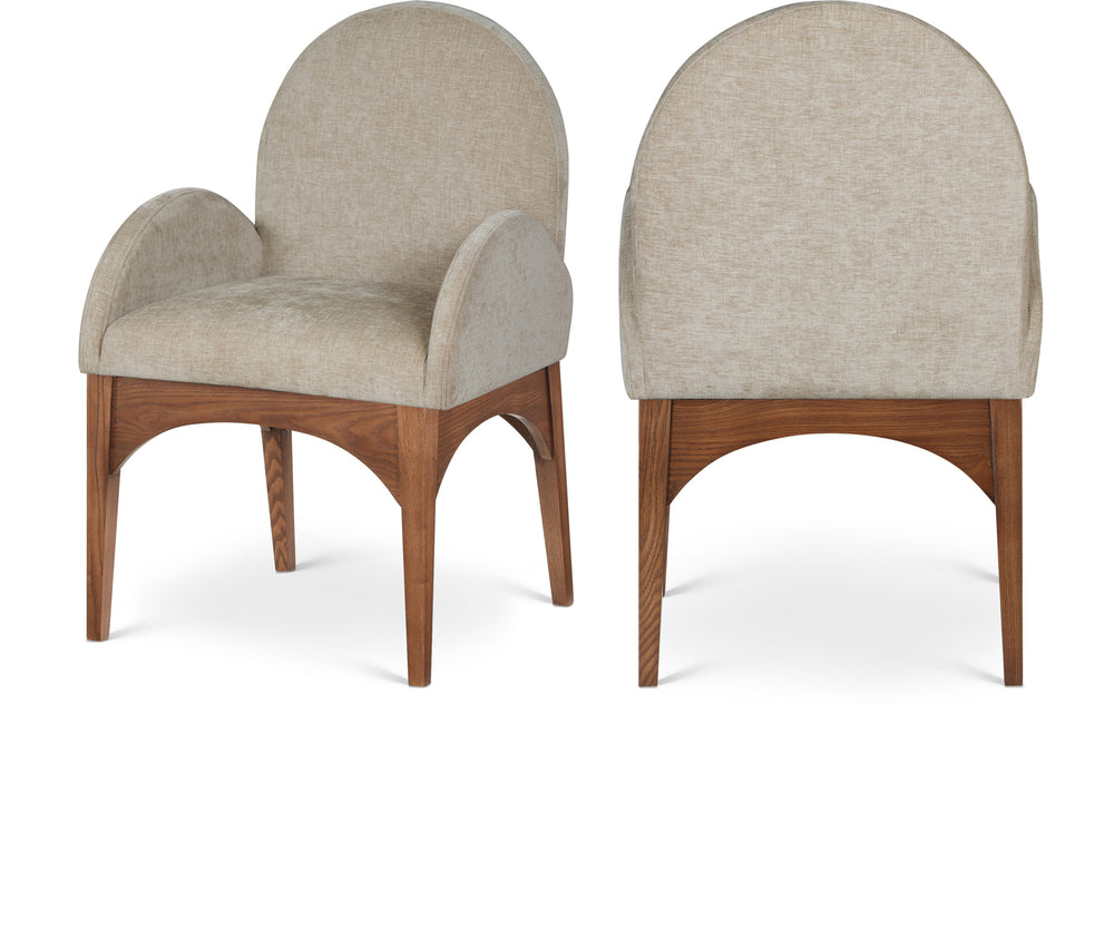 Waldorf Beige Chenille Fabric Dining Chair 379Beige-AC Meridian Furniture