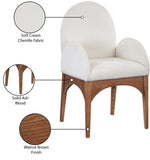 Waldorf Cream Chenille Fabric Dining Chair 379Cream-AC Meridian Furniture