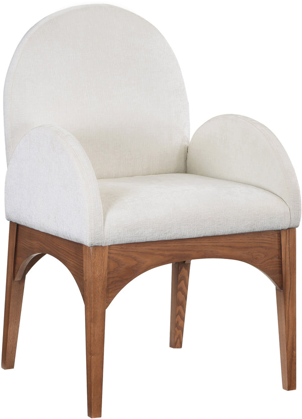 Waldorf Cream Chenille Fabric Dining Chair 379Cream-AC Meridian Furniture
