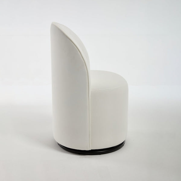 English Elm Set Velvet Swivel Barrel Accent Chair Mid Century Ergonomic Seat for Dining Vanity Cream W3244P308280
