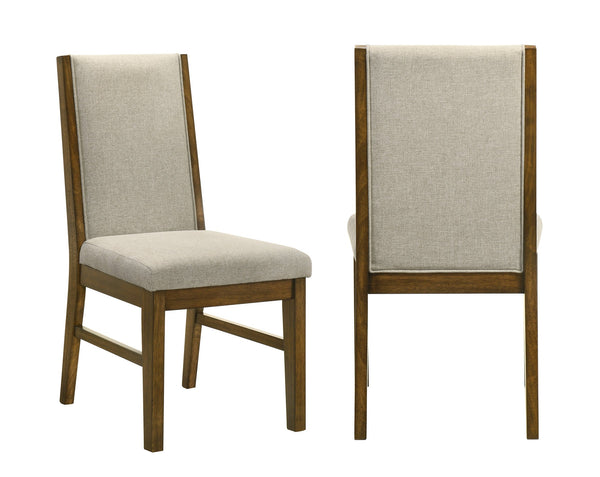 English Elm 2pc Tailored Chairs Tufted Upholstered Soft Neutral Fabric Dining Side Chairs 19.1"W Modern Comfort Wooden Frame - Set of 2 B2741P369857