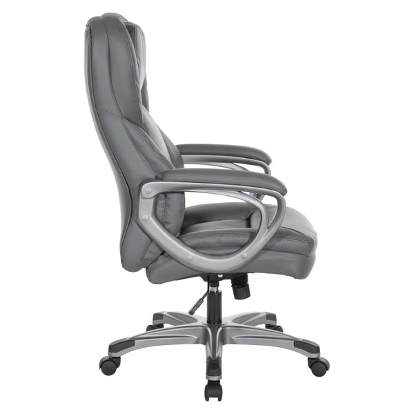 OSP Home Furnishings Exec Bonded Leather Office Chair with Lumbar Support for Executive Home Workspace ECH67707-EC42