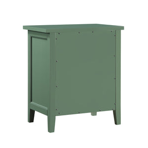 English Elm Luca 3-Drawer Nightstand with Dovetail Drawers and Metal Glides, Tapered Legs, No Assembly Required Antique Green B050P376950
