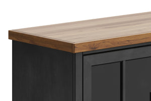 English Elm 74 Fireplace TV Stand Console for TVs up to 85", Two-Tone Black & Whiskey, Electric Insert, Storage B108P160222