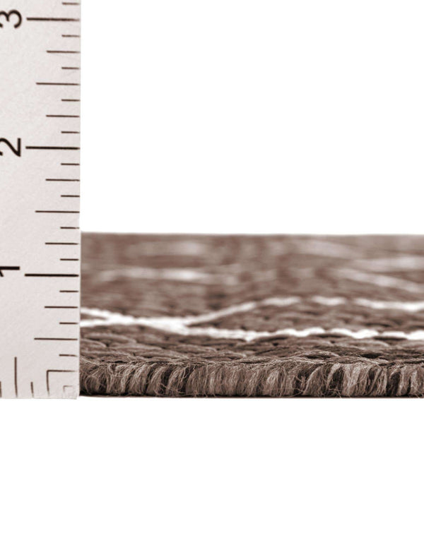 Unique Loom Outdoor Trellis Links Trellis Machine Made Trellis Rug Natural, Brown/Ivory 7' 1" x 10' 0"