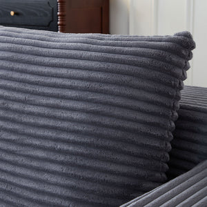 English Elm Deep Modular Cloud Couch In Dark Grey Corduroy: Oversized Comfort With Cup Holders, No Assembly! W848S00058