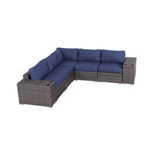 English Elm Fully Assembled Rattan Wicker Lounge Set For 4 – Stylish, Durable & Weather-Resistant Outdoor Comfort B120S00006