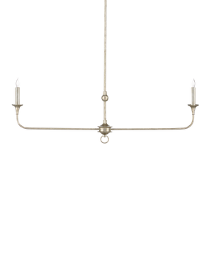 Currey & Company Nottaway Linear Champagne Chandelier - Elegant Design, Adjustable Height, Perfect For Dining & Kitchen Silver Wrought Iron 9000-1312-currey-company