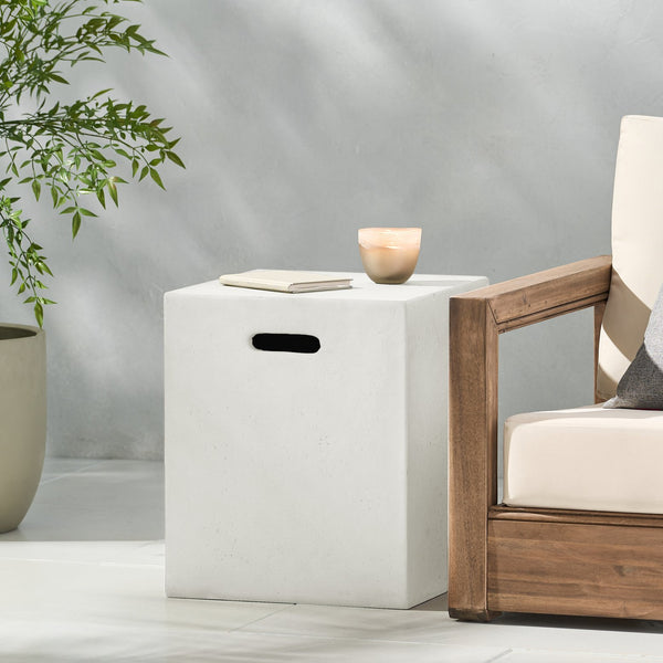 English Elm Christopher Knight Home® - 16X20 Inch Mgo Tank Holder & Side Table - Modern White Design, Durable, No Assembly, Multi-Functional N772P289090W