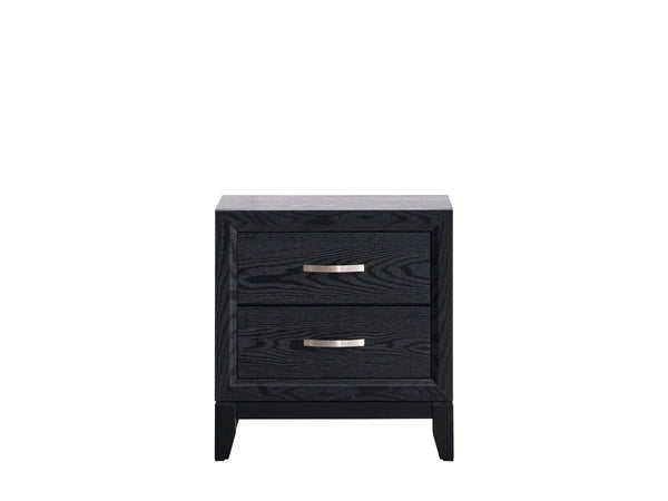 English Elm Glasgow Nightstand with Two Dovetail Drawers, Sleek Hardware and Deep Storage for Modern Bedrooms Black 24 L x 26 W x 19 H B078P349546