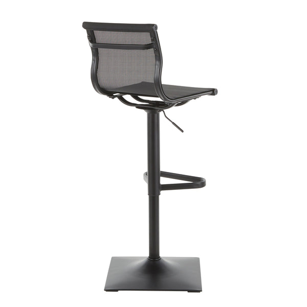 English Elm Mirage Contemporary Barstool with Mesh Fabric and Metal Base, Adjustable Height, 360° Swivel Comfort Black B202P222323
