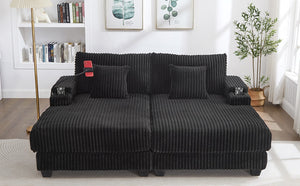 English Elm Swivel Barrel Accent Chair Chenille Tufted Round Club Seat for Living Room Lounge Black N719S002270B