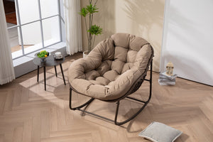 English Elm Outdoor Wicker Egg Rocking Chair Oversized Sculpted Rattan Lounge Porch Patio W640P395695