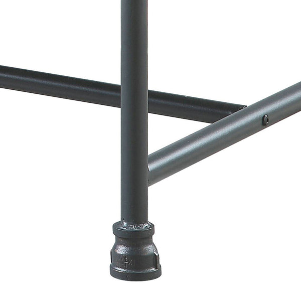 English Elm Grey Velvet Tufted Bench with Industrial Pipe Frame, Sandy Grey Upholstery, D20 Foam Comfort and Metal Legs B062P186416