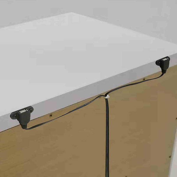 English Elm Contemporary Art Deco Nightstand with Hidden Jewelry Drawer Usb Port Acrylic Legs White B2741P436971