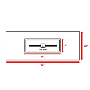 English Elm 24'' Concrete Outdoor Fire Pit Table 50,000 BTU Stainless Steel Burner Lava Rock Compatible Weatherproof Design Charcoal B120P198403