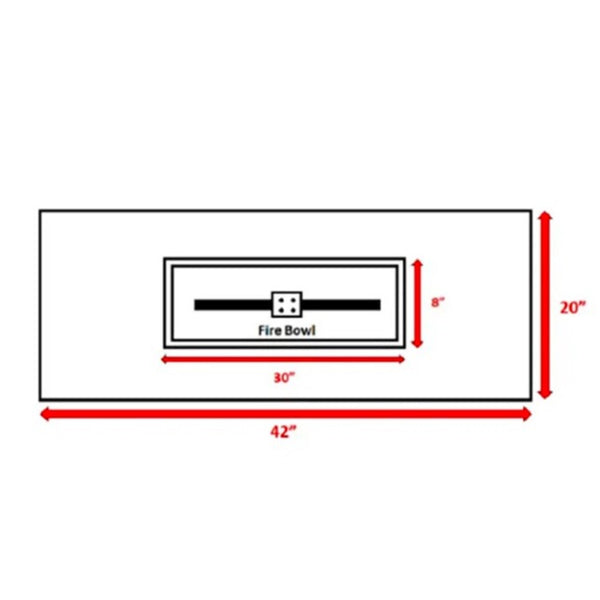 English Elm 24'' Concrete Outdoor Fire Pit Table 50,000 BTU Stainless Steel Burner Lava Rock Compatible Weatherproof Design Charcoal B120P198403