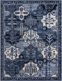 Unique Loom La Jolla Cathedral Machine Made Geometric Rug Blue, Ivory/Light Blue/Navy Blue 9' 0" x 12' 2"