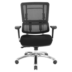 OSP Home Furnishings Vertical Mesh Back Ergonomic Manager Office Chair with Lumbar Support and Adjustable Arms Black 99662C-3M