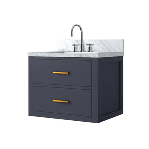 English Elm Blue Single Bath Vanity With Acrylic Top & Faucet Set – Stylish Space-Saving Solution For Any Bathroom B2731P257908