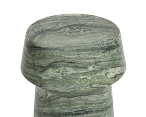 Sunpan BRIE End Table - Elegant Sage Marble Look Pedestal Accent for Indoor & Outdoor Spaces, Durable Design 112581