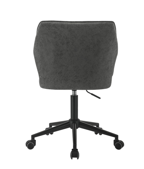 English Elm Pakuna Vintage Gray PU Leather Office Chair Armless High Back Swivel Adjustable Height Caster Base B2726P287314