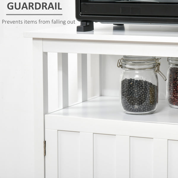 English Elm HOMCOM Modern Kitchen Sideboard Buffet with 2 Doors, Adjustable Shelves, Anti-Tip Design White W2225P173880