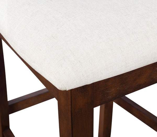 OSP Home Furnishings Walden 24" Cane Back Stool  - Set of 2 Linen / Burnt Brown