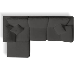 English Elm 110" Cloud Sectional Sofa Modular L-Shape with Ottoman, Chenille Fabric, Deep Seats, 7 Pillows Included Gray W1359S00016