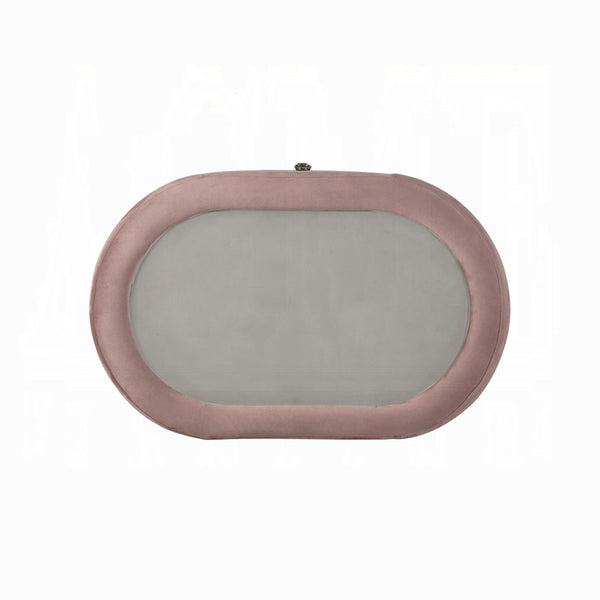 English Elm Velvet Pink Upholstered Nightstand with 2 Drawers on Chrome Tapered Legs — Chic Storage Accent (95) B016P257208