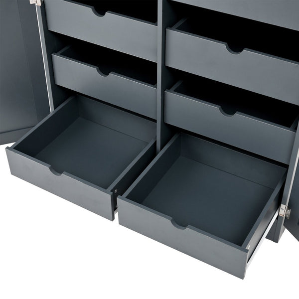 English Elm [assembly Included] Topmax Shaker Pantry Cabinet Tall Mdf Kitchen Storage with Pull-out Trays Gray SP000099AAE