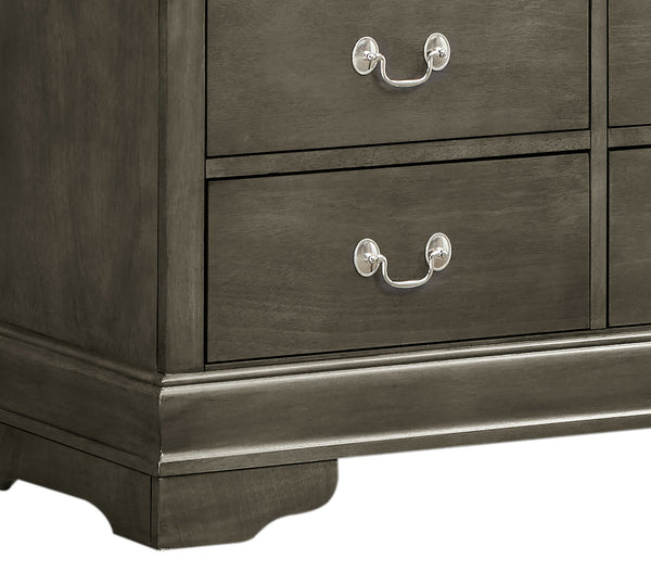 English Elm Louis Louis Phillipe G3105-TV Gray Media Chest — Traditional Carved Design, Dovetailed Drawers, Tarnish-Resist Hardware B078108186