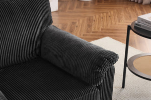 English Elm 33 Inch Oversized Swivel Corduroy Lounge Chair with Plush Chenille Cushioning and Support Springs Grey W1829P265016