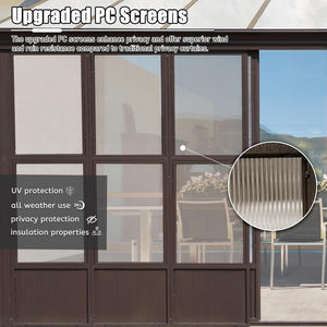 English Elm 12x16ft Aluminum Lean to Solarium All Season Enclosed Patio Room with Sliding Doors W1859P471238